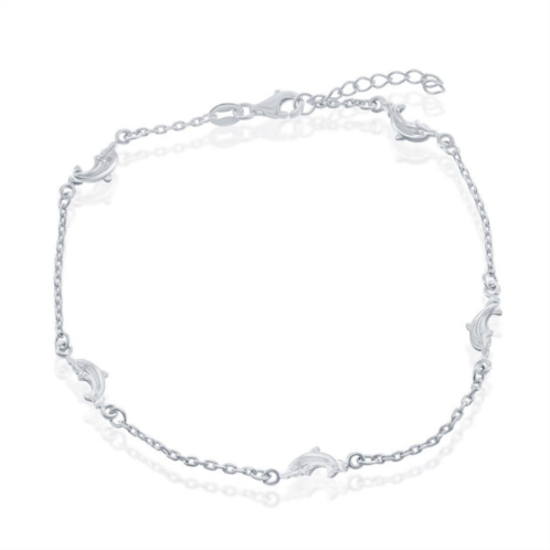 Simona sterling silver dolphins anklet