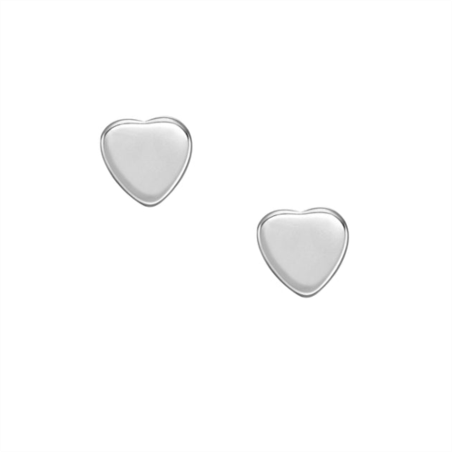 Fossil womens hearts stainless steel stud earrings