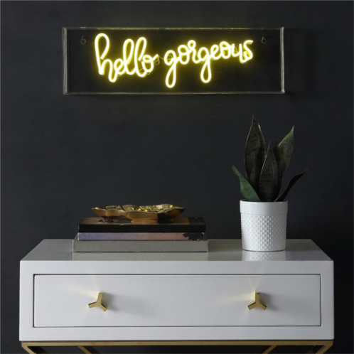 JONATHAN Y hello gorgerous 20 contemporary glam acrylic box usb operated led neon light