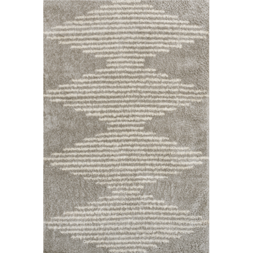 JONATHAN Y elm diamond stripe geometric shag area rug