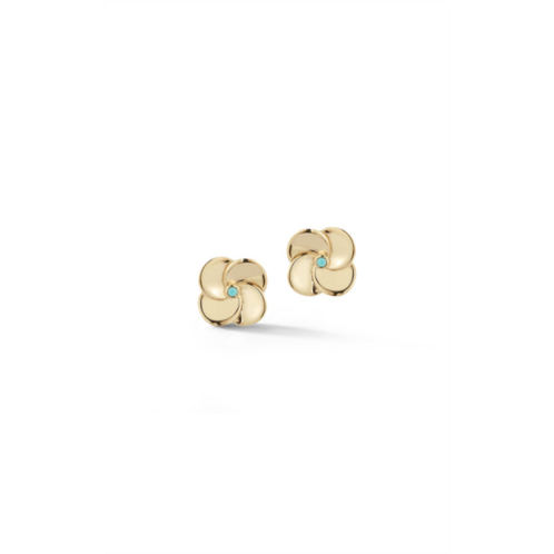 Ember Fine Jewelry 14k gold & turquoise flower stud earrings