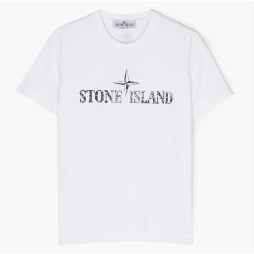 Stone Island white logo t-shirt