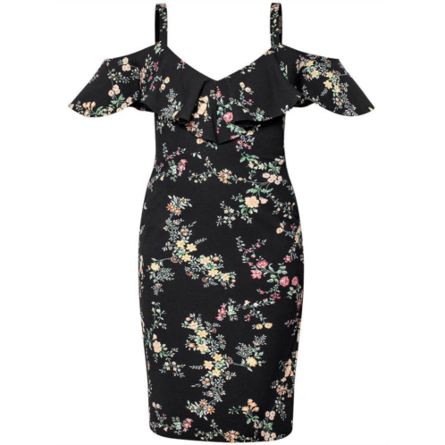 Rachel Rachel Roy plus marcella womens cold shoulder floral midi dress