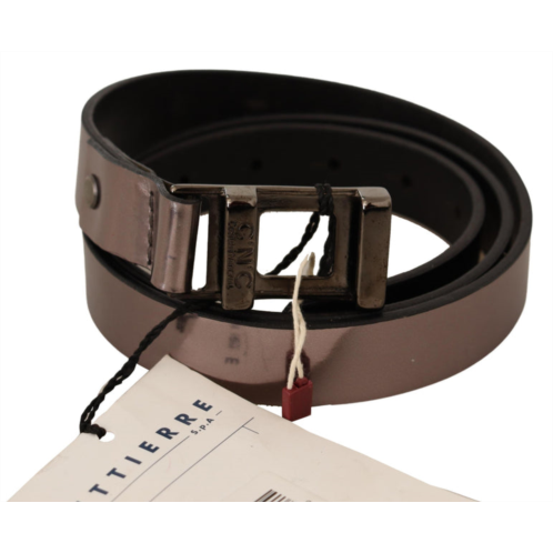 Costume National metallic leather buckle womens belt