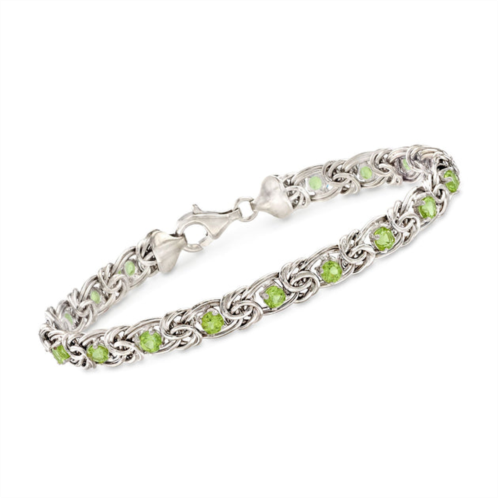 Ross-Simons peridot byzantine bracelet in sterling silver