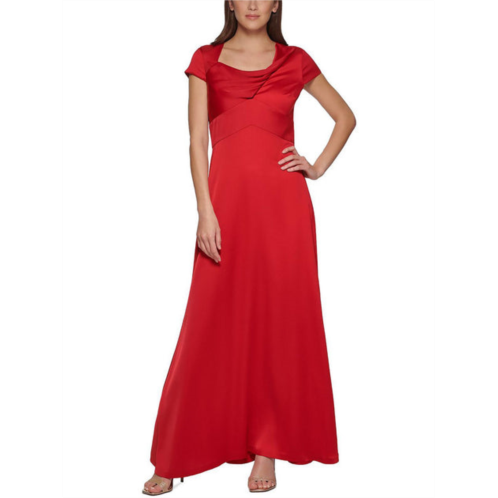 DKNY womens cap sleeve maxi evening dress