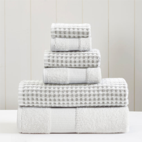 Modern Threads 6-piece yarn dyed cobblestone jacquard towel set