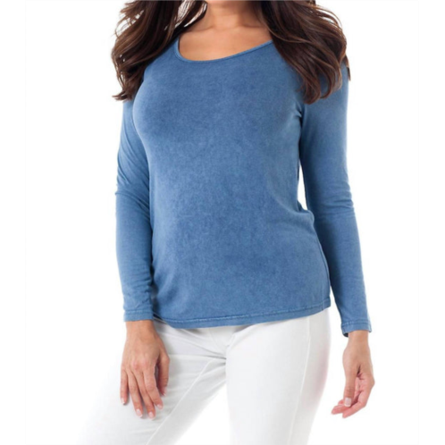 ANGEL stone wash long sleeve tee in denim