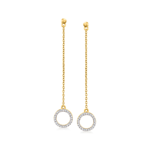 Ross-Simons diamond circle drop earrings in 18kt gold over sterling