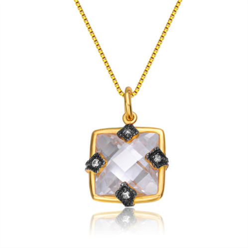 Genevive gold overlay cubic zirconia fashionable necklace