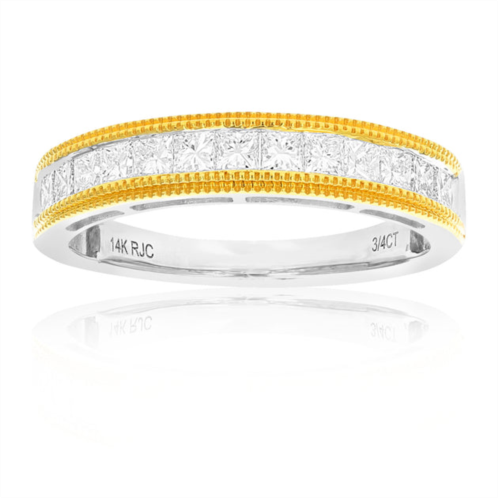 Vir Jewels 3/4 cttw princess cut diamond wedding band with milgrain 14k white gold 13 stones