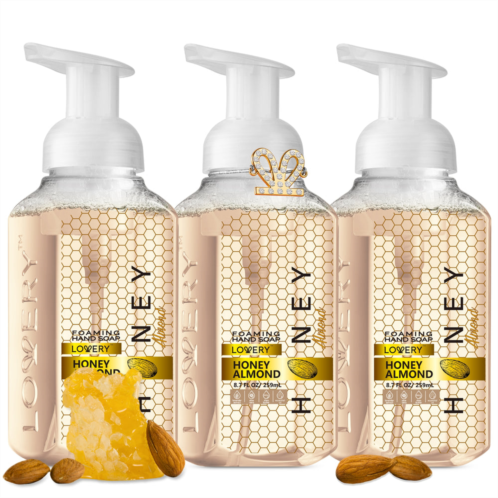Lovery foaming hand soap - honey almond - pack of 3 with free swarovski bracelet