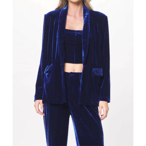 Vintage Havana oversized velvet blazer in blue