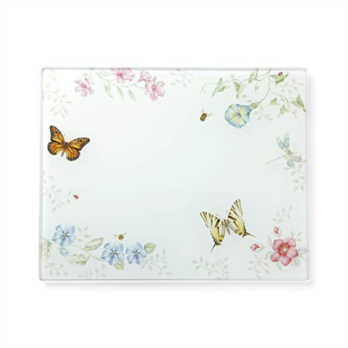 Lenox butterfly meadow large glass cutting board 2.95 lb multi