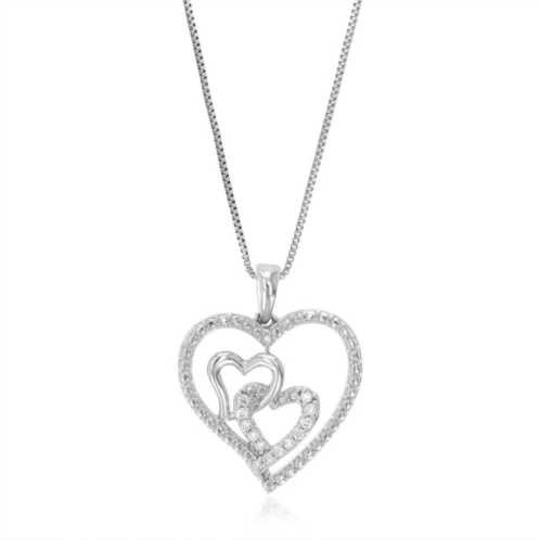 Vir Jewels 1/10 cttw lab grown diamond heart .925 sterling silver pendant necklace 3/4 inch with 18 inch chain