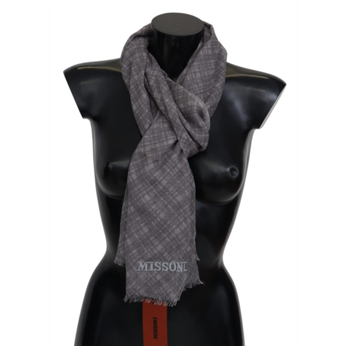 Missoni plaid wool unisex neck wrap mens scarf