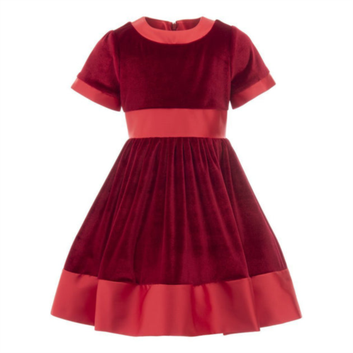 Tulleen red velvet satin dress