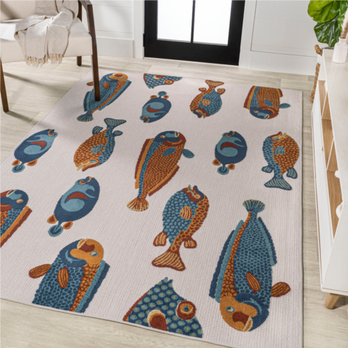 JONATHAN Y algarve modern fish high-low indoor/outdoor area rug