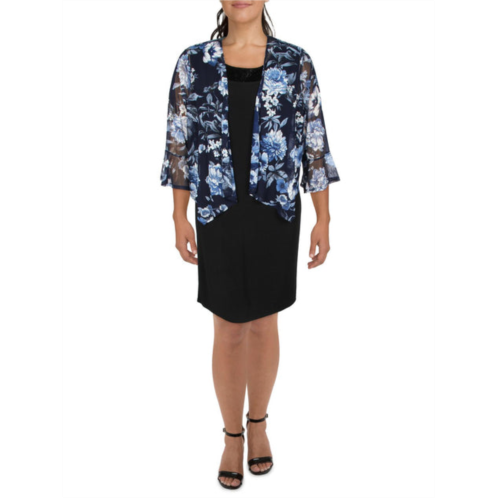 Jessica Howard plus womens mesh floral bolero