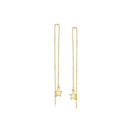 RS Pure by ross-simons italian 14kt yellow gold star threader earrings