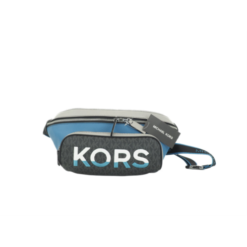 Michael Kors cooper large blue multi leather embroide logo utility belt womens bag