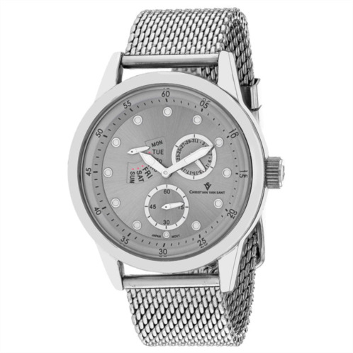 Christian Van Sant mens silver dial watch