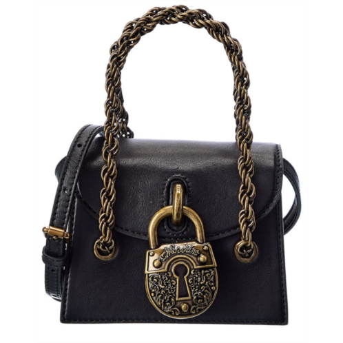 Moschino m logo leather shoulder bag