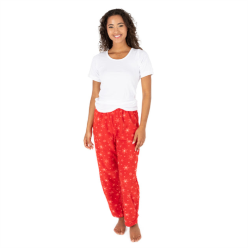 Leveret christmas womens fleece pajama pants snowflake