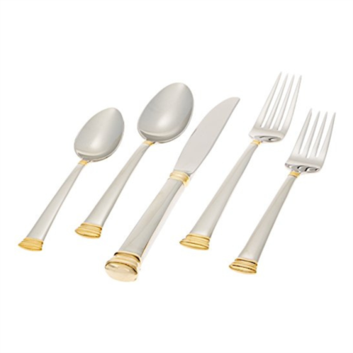 Lenox eternal gold flatware 5-piece place setting service for 1 stainless