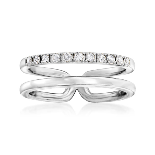 RS Pure ross-simons diamond open-space double-band ring in sterling silver