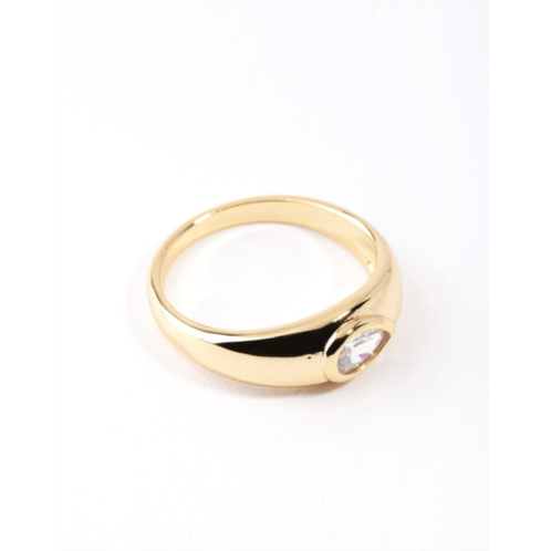 Lovisa gold plated oval diamante ring