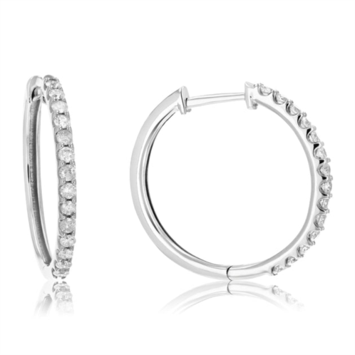 Vir Jewels 1/2 cttw diamond hoop earrings .925 sterling silver 26 stones dangle 3/4 inch