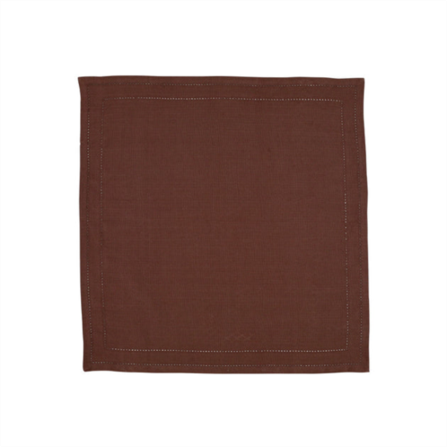 VIETRI cotone linens chocolate napkins with double stitching - set of 4