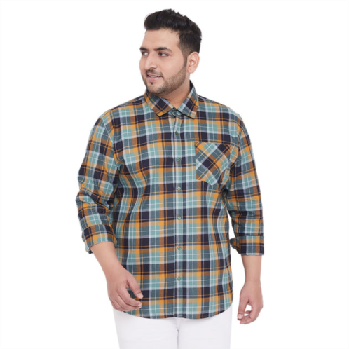 Instafab Plus men flat collar plaid full sleeve shirt