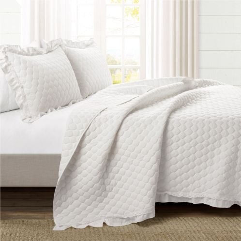 Lush Decor ella ruffle lace 3 piece quilt set