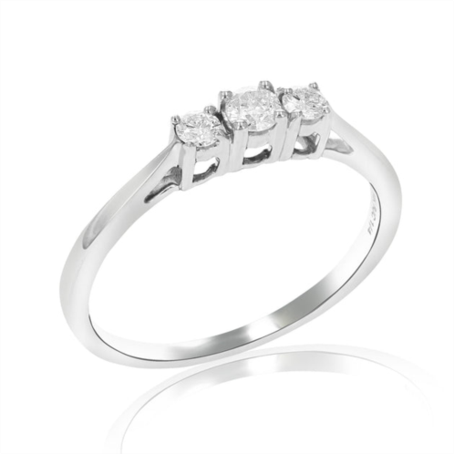 Vir Jewels 1/4 cttw 3 stone diamond engagement ring 14k white gold round bridal wedding