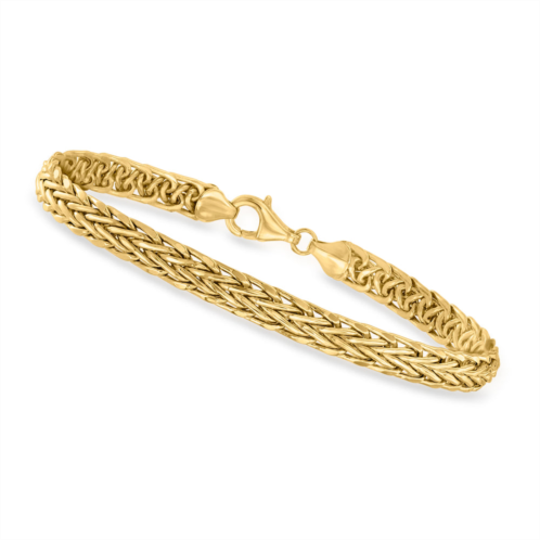 Canaria Fine Jewelry canaria 5mm 10kt yellow gold flat wheat-link bracelet