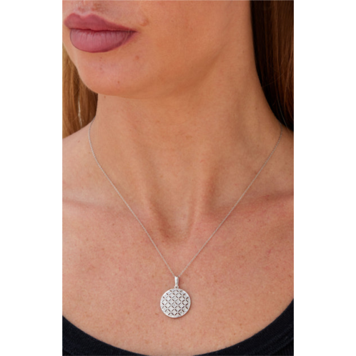 SAVVY CIE JEWELS .10 tcw diamond sterling silver honeycomb drop pendant