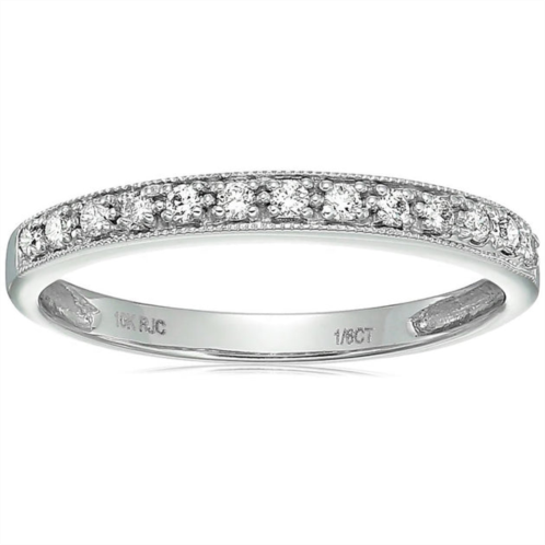 Vir Jewels 1/6 cttw diamond wedding band for women, petite diamond wedding band in 10k white gold with milgrain