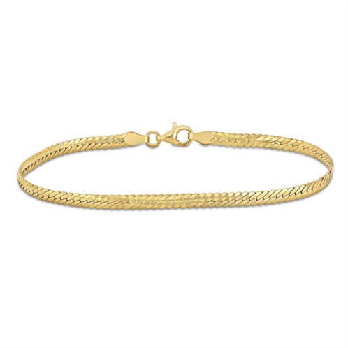 Mimi & Max 3mm herringbone bracelet in 18k yellow gold plated sterling silver - 7.5 in