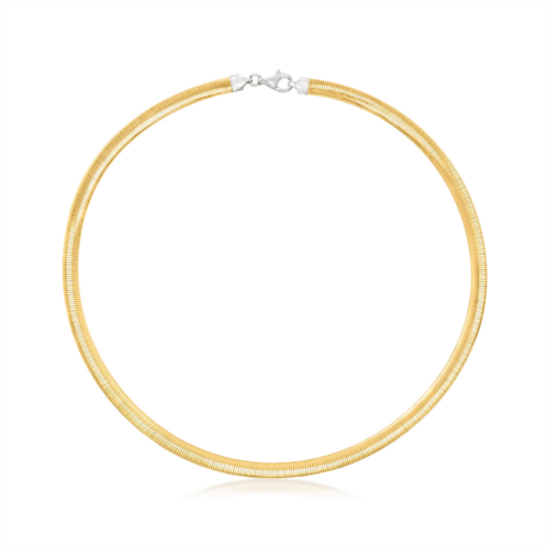 Ross-Simons italian 6mm reversible omega necklace in sterling silver and 18kt gold over sterling