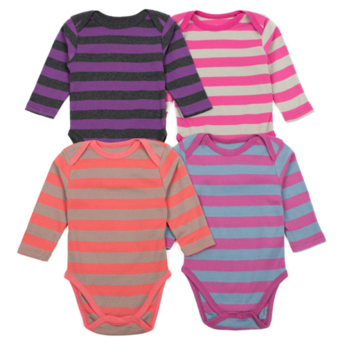 Leveret baby four pack long sleeve bodysuit