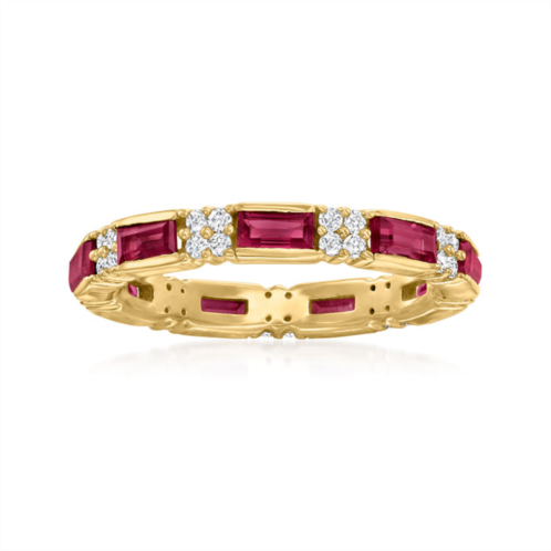 Ross-Simons rhodolite garnet and white zircon ring in 18kt gold over sterling