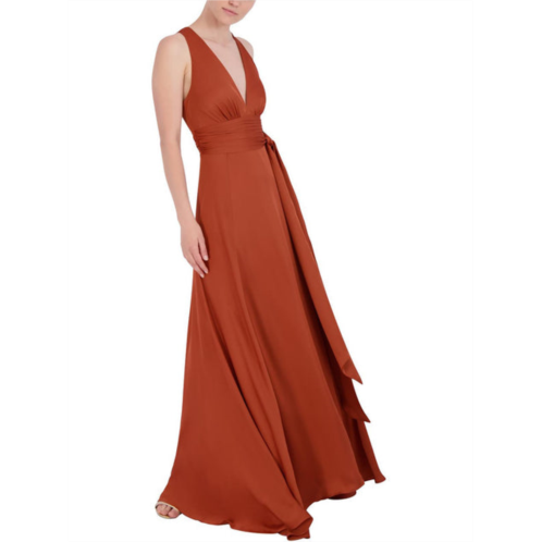 BCBGMAXAZRIA womens cut-out back long evening dress