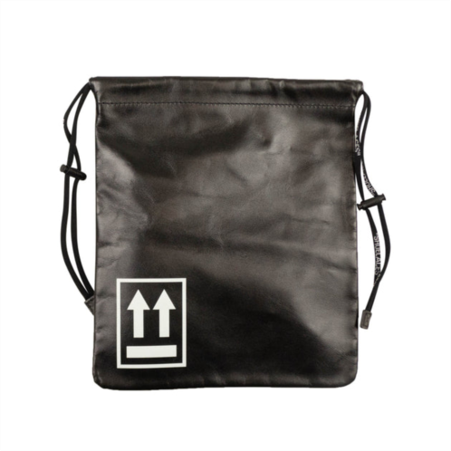 Off-White black leather drawstring bag