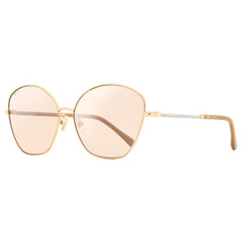 Jimmy Choo womens butterfly sunglasses marilia/g/sk bku2s gold/nude 63mm