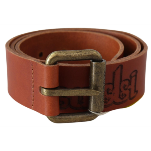 Just Cavalli leather logo rustic metal buckle womens belt