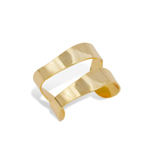 SAVVY CIE JEWELS 18k gold plate wide cuff bracelt