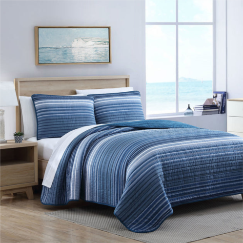 Nautica coveside blue king quilt-sham set