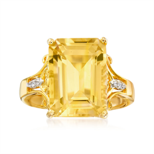 Ross-Simons citrine ring with white topaz accents in 18kt gold over sterling